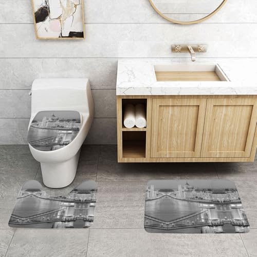WXWJSHMGC Badematten-Set mit Stadtansicht-Druck, 3-teilig, super plüschig, rutschfest, WC-Vorleger WXWJSHMGC Badematten-Set mit Stadtansicht-Druck, 3-teilig, super plüschig, rutschfest, WC-Vorleger von WXWJSHMGC