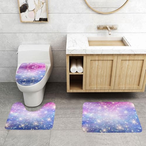 WXWJSHMGC Badematten-Set mit Sternenlicht-Druck, 3-teilig, super plüschig, rutschfest, WC-Vorleger WXWJSHMGC Badematten-Set mit Sternenlicht-Druck, 3-teilig, super plüschig, rutschfest, WC-Vorleger von WXWJSHMGC