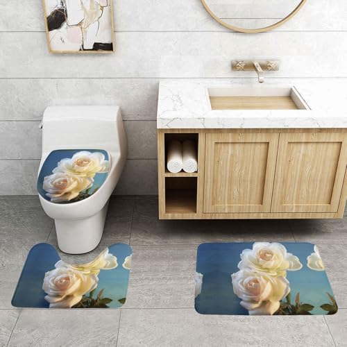 WXWJSHMGC Badematten-Set mit hübschem Blumendruck, 3-teilig, super plüschig, rutschfest, WC-Vorleger WXWJSHMGC Badematten-Set mit hübschem Blumendruck, 3-teilig, super plüschig, rutschfest, WC-Vorleger von WXWJSHMGC