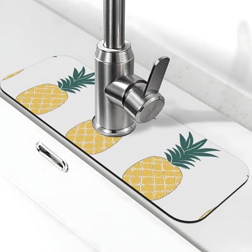 WXWJSHMGC Be A Ananas-Druck-Spritzschutz, saugfähige Abtropfmatte, Spülbeckenmatte, für Küchenarmaturen, Arbeitsplatten WXWJSHMGC Be A Ananas-Druck-Spritzschutz, saugfähige Abtropfmatte, Spülbeckenmatte, für Küchenarmaturen, Arbeitsplatten von WXWJSHMGC
