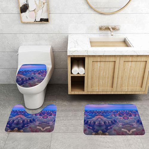 WXWJSHMGC Beauty Grand Canyon Druck 3-teiliges super plüschiges rutschfestes Badvorleger-Set WC-Vorleger von WXWJSHMGC