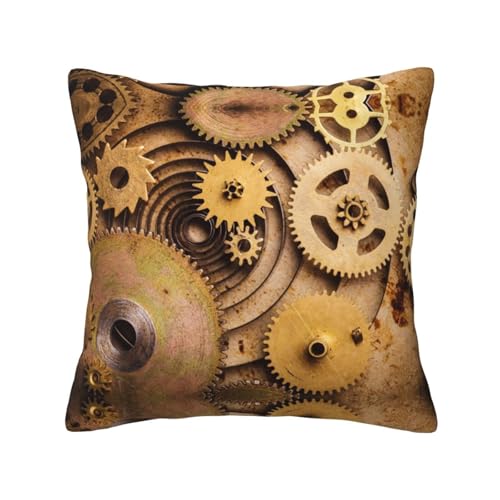 WXWJSHMGC Dekorativer Kissenbezug mit Uhren-Motiv, quadratisch, für Couch, Bett, Wohnzimmer, Sofa, 4-Jahreszeiten, universell (2 Stück) von WXWJSHMGC