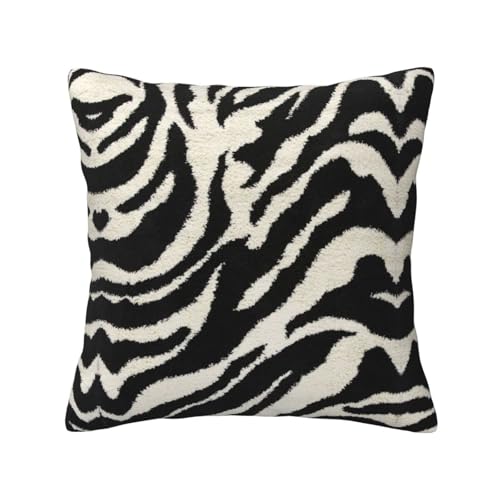 WXWJSHMGC Dekorativer Kissenbezug mit Zebra-Tierdruck, quadratisch, für Couch, Bett, Wohnzimmer, Sofa, 4-Jahreszeiten, universell (2 Stück) von WXWJSHMGC