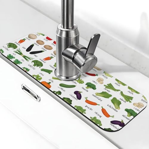WXWJSHMGC Einführung von verschiedenen Gemüse-Druck-Spritzschutz, saugfähige Abtropfmatte, Spülbeckenmatte, für Küchenarmaturen, Arbeitsplatten von WXWJSHMGC