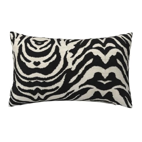 WXWJSHMGC Kissenbezug mit Zebra-Tierdruck, Leinenstoff für Couch, Bett, Sofa, Auto, Taille, Überwurf-Kissenbezug, 30 x 50 cm von WXWJSHMGC