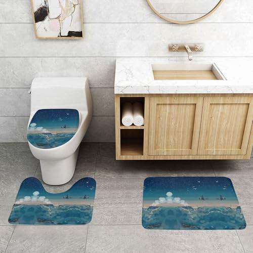 WXWJSHMGC Magische Nächte Druck 3-teiliges Super Plüsch Anti-Rutsch-Badvorleger-Set WC-Vorleger WXWJSHMGC Magische Nächte Druck 3-teiliges Super Plüsch Anti-Rutsch-Badvorleger-Set WC-Vorleger von WXWJSHMGC