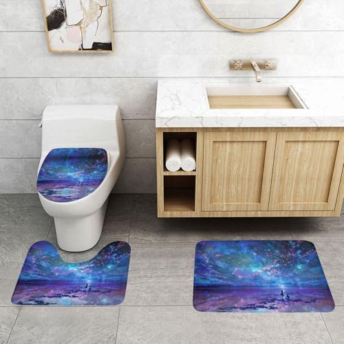 WXWJSHMGC Northern Lights Print 3-teiliges super plüschiges rutschfestes Badvorleger-Set WC-Vorleger WXWJSHMGC Northern Lights Print 3-teiliges super plüschiges rutschfestes Badvorleger-Set WC-Vorleger von WXWJSHMGC
