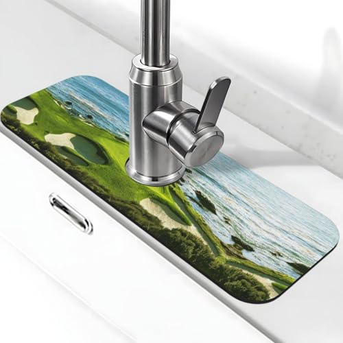 WXWJSHMGC Strand-Golfplatz-Spritzschutz, saugfähige Abtropfmatte, für Küchenarmaturen, Arbeitsplatten von WXWJSHMGC