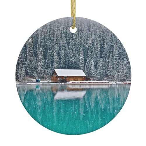 Wälder mit Schnee-Aufdruck, Weihnachtsschmuck, Paar, Geschenke für Sie und Ihn, Weihnachtsbaumschmuck, Keramik, hängende Ornamente, Jahrestag Wälder mit Schnee-Aufdruck, Weihnachtsschmuck, Paar, Geschenke für Sie und Ihn, Weihnachtsbaumschmuck, Keramik, hängende Ornamente, Jahrestag von WXWJSHMGC