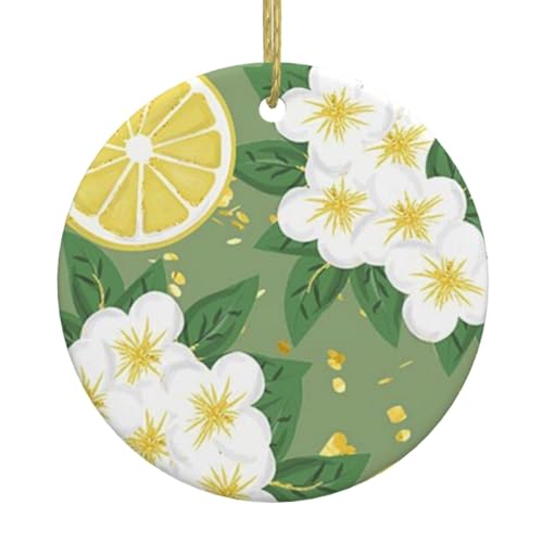 Weihnachtsornamente mit frischem Zitronendruck, für Paare, Geschenke für ihn, sie, Weihnachtsbaumschmuck, Keramik, hängende Ornamente, Jahrestag Weihnachtsornamente mit frischem Zitronendruck, für Paare, Geschenke für ihn, sie, Weihnachtsbaumschmuck, Keramik, hängende Ornamente, Jahrestag von WXWJSHMGC