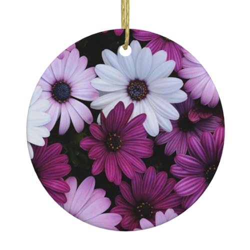 Weihnachtsschmuck mit Blumendruck, für Paare, Geschenke für Sie und Ihn, Weihnachtsbaumschmuck, Keramik, hängende Ornamente, Jahrestag Weihnachtsschmuck mit Blumendruck, für Paare, Geschenke für Sie und Ihn, Weihnachtsbaumschmuck, Keramik, hängende Ornamente, Jahrestag von WXWJSHMGC