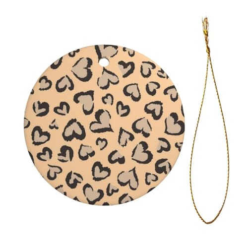 Weihnachtsschmuck mit Leopardenmuster, Liebesaufdruck, für Paare, Geschenke für Sie und Ihn, Weihnachtsbaumschmuck, Keramik, hängende Ornamente, Jahrestag Weihnachtsschmuck mit Leopardenmuster, Liebesaufdruck, für Paare, Geschenke für Sie und Ihn, Weihnachtsbaumschmuck, Keramik, hängende Ornamente, Jahrestag von WXWJSHMGC