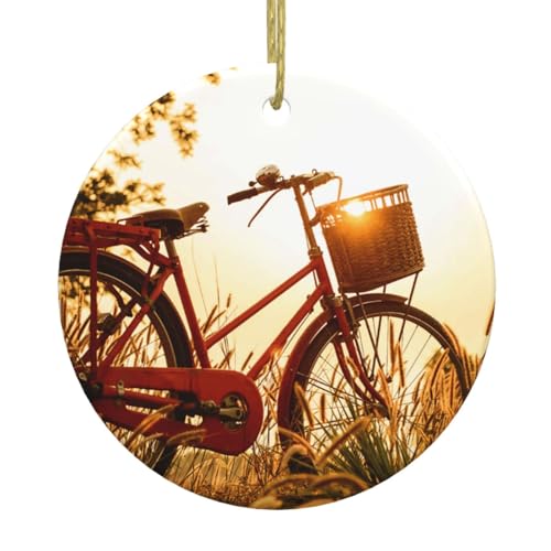 Weihnachtsschmuck mit Sonnenuntergang und ländlicher Ansicht, Geschenk für Sie und Ihn, Weihnachtsbaumschmuck, Keramik, hängende Ornamente, Jahrestag Weihnachtsschmuck mit Sonnenuntergang und ländlicher Ansicht, Geschenk für Sie und Ihn, Weihnachtsbaumschmuck, Keramik, hängende Ornamente, Jahrestag von WXWJSHMGC