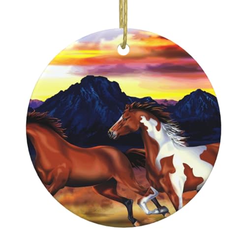 Weihnachtsschmuck mit laufenden Pferden, Geschenk für Sie und Ihn, Weihnachtsbaumschmuck, Keramik, hängende Ornamente, Jahrestag Weihnachtsschmuck mit laufenden Pferden, Geschenk für Sie und Ihn, Weihnachtsbaumschmuck, Keramik, hängende Ornamente, Jahrestag von WXWJSHMGC