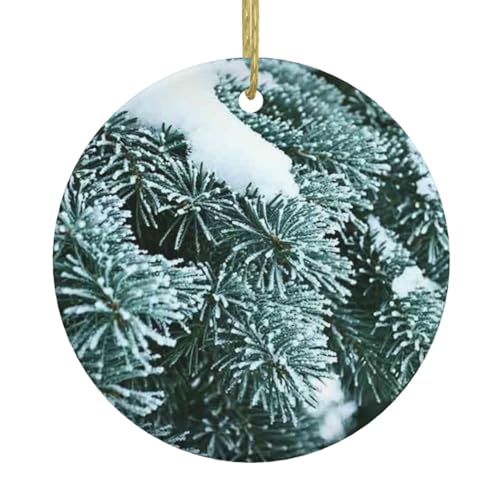 Winterfrost auf Fichtenbaum-Druck, Weihnachtsschmuck, Paar, Geschenke für Sie und Ihn, Weihnachtsbaumschmuck, Keramik, hängende Ornamente, Jahrestag Winterfrost auf Fichtenbaum-Druck, Weihnachtsschmuck, Paar, Geschenke für Sie und Ihn, Weihnachtsbaumschmuck, Keramik, hängende Ornamente, Jahrestag von WXWJSHMGC