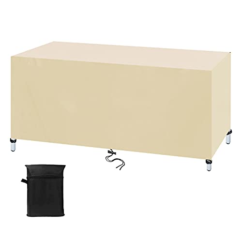 Gartenmöbel Abdeckung 240x160x85cm Beige Patio Rattan Möbel Schutzhülle, Abdeckplane für Gartenmöbel Outdoor Wasserdicht, 420D Oxford Gewebe Abdeckhaube Gartentisch für Stühle Möbelsets und Sofa von WXWYGNY