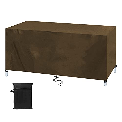 Gartenmöbel Abdeckung 300x160x75cm Braun Patio Rattan Möbel Schutzhülle, Abdeckplane für Gartenmöbel Outdoor Wasserdicht, 420D Oxford Gewebe Abdeckhaube Gartentisch für Stühle Möbelsets und Sofa von WXWYGNY