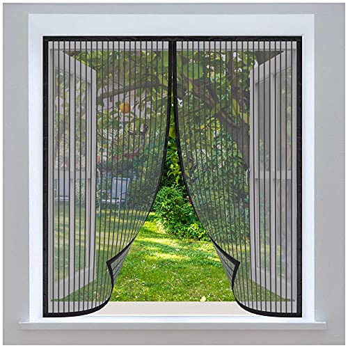 Magnet Fliegengitter Fenster, 110x125cm Insektenschutz Mückengitter Magnetfenster, Magnetisch Moskitonetz für Fenster/Türen, Insektenschutz Magnet Fliegenvorhang Auto Schließen von WXWYGNY