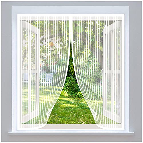 Magnet Fliegengitter Fenster, 95x120cm Insektenschutz Mückengitter Magnetfenster, Magnetisch Moskitonetz für Fenster/Türen, Insektenschutz Magnet Fliegenvorhang Auto Schließen von WXWYGNY