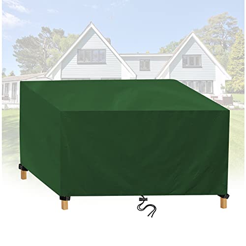 WXWYGNY Abdeckung für Gartenmöbel 120x100x75cm Grün Abdeckplane Schutzhülle Gartentisch Tischabdeckung Wasserdicht 420D Oxford Gewebe, Winddicht UV-Beständiges Abdeckhaube Outdoor für Gartenmöbel von WXWYGNY