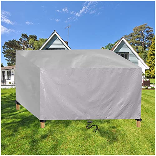 WXWYGNY Abdeckung für Gartenmöbel 280x200x110cm Silver Abdeckplane Schutzhülle Gartentisch Tischabdeckung Wasserdicht 420D Oxford Gewebe, Winddicht UV-Beständiges Abdeckhaube Outdoor für Gartenmöbel von WXWYGNY