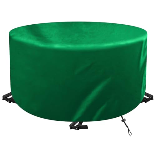 WXWYGNY Gartenmöbel Abdeckung Rund Wasserdicht Ø190x90cm,420D Oxford Gewebe, Winterfest und UV Beständig, Schutzhülle für Gartentisch und Möbelsets, Abdeckhaube Gartentisch Rund,Grün von WXWYGNY