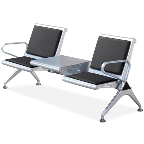 WXXZCE 2-Sitzer Wartebank Airport, Krankenhaus Bank, Wartezimmerbank für Flughafen, Krankenhaus, Bank, Salon, Friseur, Saal, Zimmer, Konferenz(Black) von WXXSHGDW