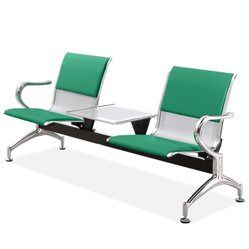 WXXZCE Wartezimmerbank, 2-Sitze Wartebank Airport mit Couchtisch, Sitzbank mit Rückenlehne, für Flughafen, Krankenhaus, Bank, Salon, Friseur, Saal, Zimmer, Konferenz(Green) von WXXSHGDW