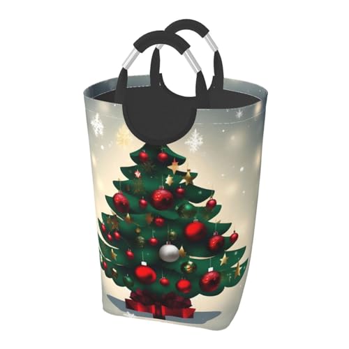 Aufbewahrungstasche für schmutzige Kleidung mit Weihnachtsbaum-Motiv, tragbarer Wäschekorb für Schlafsaal, Schlafzimmer, Waschküche Aufbewahrungstasche für schmutzige Kleidung mit Weihnachtsbaum-Motiv, tragbarer Wäschekorb für Schlafsaal, Schlafzimmer, Waschküche von WXXWXD