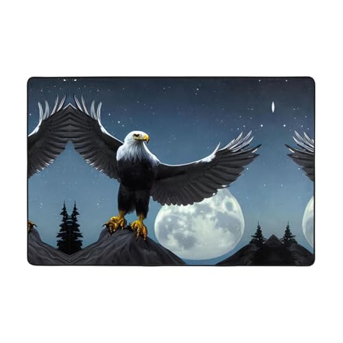Bedruckter Wohnzimmer-Teppich mit Adler unter den Sternen, 183 x 122 cm, für Couchtisch/Nachttisch/Büro/Balkon Bedruckter Wohnzimmer-Teppich mit Adler unter den Sternen, 183 x 122 cm, für Couchtisch/Nachttisch/Büro/Balkon von WXXWXD