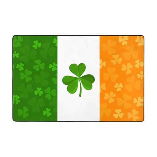 Bedruckter Wohnzimmer-Teppich mit irischer Flagge, 183 x 122 cm, für Couchtisch/Nachttisch/Büro/Balkon von WXXWXD