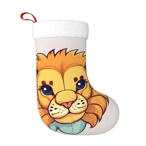 Cartoon Cute Little Lion Christmas Stocking Suitable for Christmas Trees and Festive Fireplace Decorations Cartoon Cute Little Lion Christmas Stocking Suitable for Christmas Trees and Festive Fireplace Decorations von WXXWXD