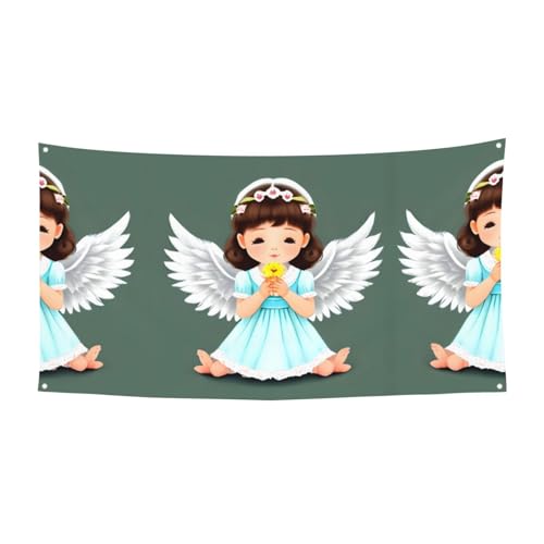 Niedlicher kleiner Engel bedruckte dekorative Flagge zum Aufhängen, 178 x 88,9 cm Niedlicher kleiner Engel bedruckte dekorative Flagge zum Aufhängen, 178 x 88,9 cm von WXXWXD