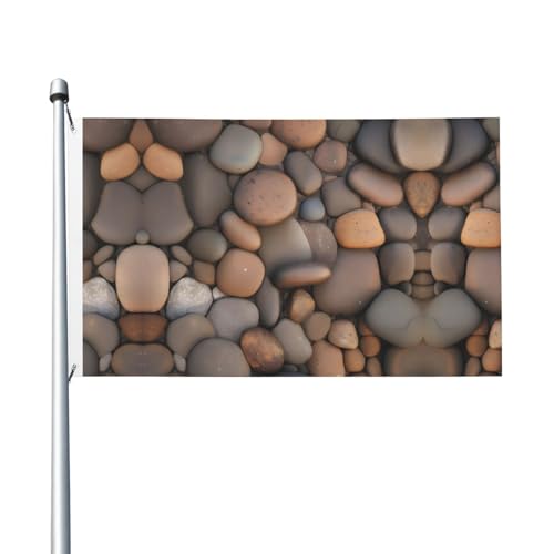 Pebbles in the beach bedruckte Outdoor-Flagge, 91,4 x 152,4 cm, ideal für Garten-, Hof- und Urlaubsdekorationen von WXXWXD