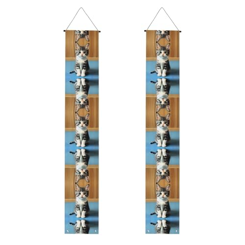 Schlafzimmer Kätzchen Abschlussfeier Banner - Ein vielseitiges Banner für den Innen- und Außenbereich, perfekt für eine Vielzahl von Abschlussfeiern von WXXWXD