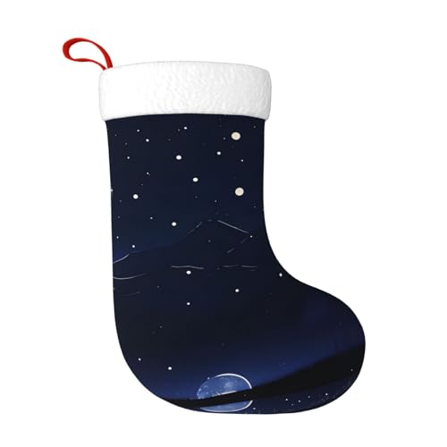 Serene Blue Night View Christmas Stocking Suitable for Christmas Trees and Festive Fireplace Decorations Serene Blue Night View Christmas Stocking Suitable for Christmas Trees and Festive Fireplace Decorations von WXXWXD