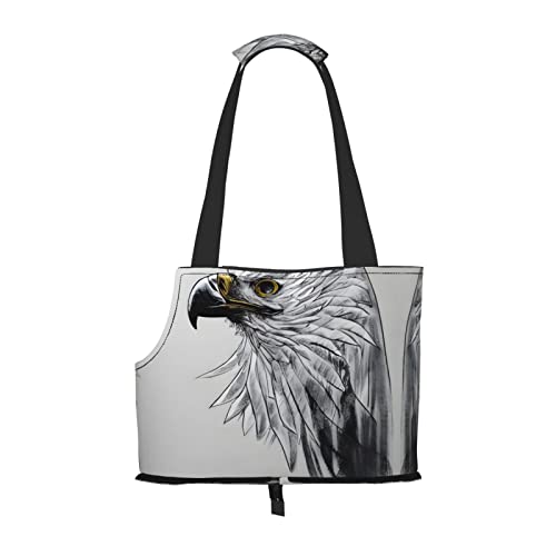 Sketching an Eagle Printed Pet Umhängetasche, speziell für kleine Hunde und Katzen, multifunktionale Schulter und Handtasche von WXXWXD