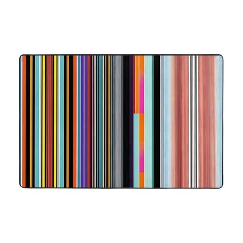 Teppich für Wohnzimmer, unregelmäßige vertikale Linien, bedruckt, 183 x 122 cm, für Couchtisch/Nachttisch/Büro/Balkon von WXXWXD