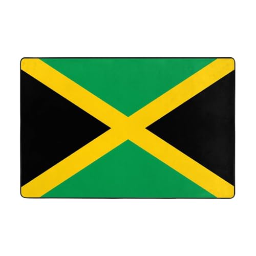 Teppich mit Jamaika-Flagge bedruckt, für Couchtisch, Nachttisch, Büro, Balkon, 183 x 122 cm von WXXWXD