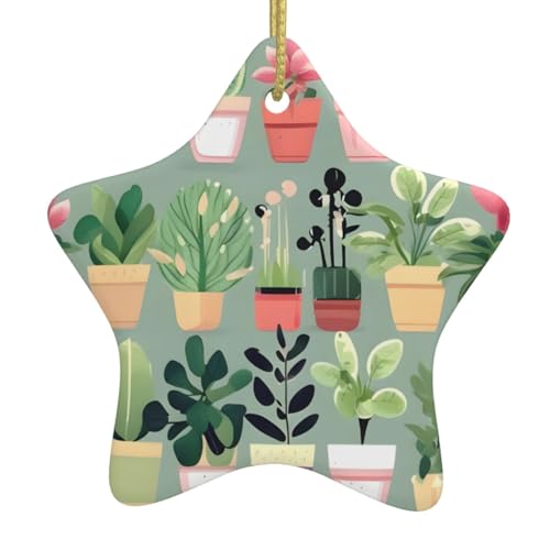 WXXWXD Bonsai-Pflanze, sternförmiger Keramik-Weihnachtsbaumschmuck, perfekt für Familienfeiertage WXXWXD Bonsai-Pflanze, sternförmiger Keramik-Weihnachtsbaumschmuck, perfekt für Familienfeiertage von WXXWXD