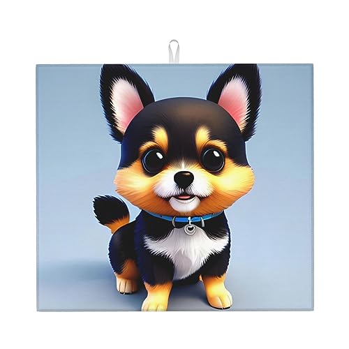 WXXWXD Card Love Fancy Puppy bedruckte Küchenmatte, saugfähig, 40,6 x 45,7 cm – dicke und langlebige Arbeitsplatte dekorative Matte von WXXWXD