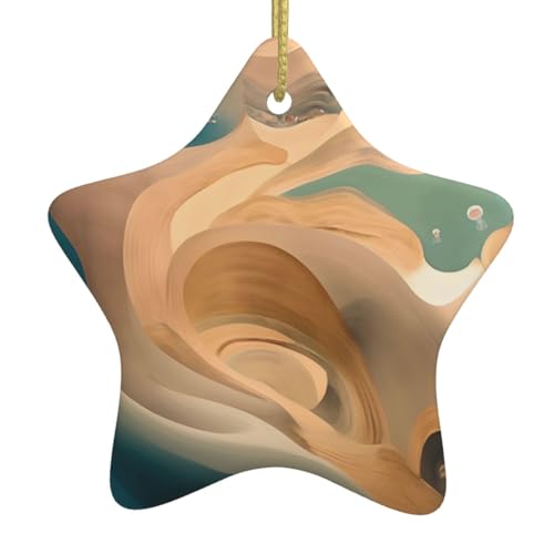 WXXWXD Dunhuang Mystery Star Shaped Ceramic Christmas Tree Ornament, Perfect for Family Holiday Gatherings von WXXWXD