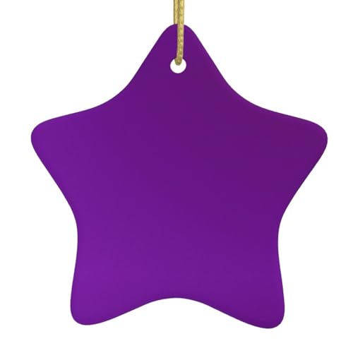 WXXWXD Einfarbiger dunkelvioletter sternförmiger Keramik-Weihnachtsbaumschmuck, perfekt für Familienfeiertage von WXXWXD