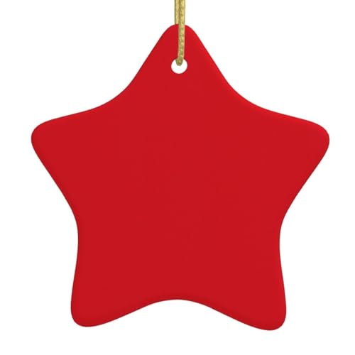 WXXWXD Einfarbiger roter sternförmiger Keramik-Weihnachtsbaumschmuck, perfekt für Familienfeiertage WXXWXD Einfarbiger roter sternförmiger Keramik-Weihnachtsbaumschmuck, perfekt für Familienfeiertage von WXXWXD