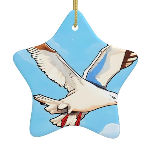 WXXWXD Flying Seagulls Star Shaped Ceramic Christmas Tree Ornament, Perfect for Family Holiday Gatherings WXXWXD Flying Seagulls Star Shaped Ceramic Christmas Tree Ornament, Perfect for Family Holiday Gatherings von WXXWXD