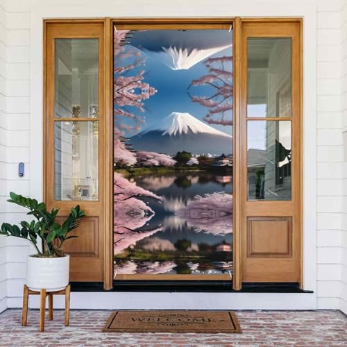 WXXWXD Fuji im Frühjahr, Türvorhang, Dekoration, Banner geeignet für Geburtstagsfeiern, Firmenveranstaltungen und Familienfeiern von WXXWXD