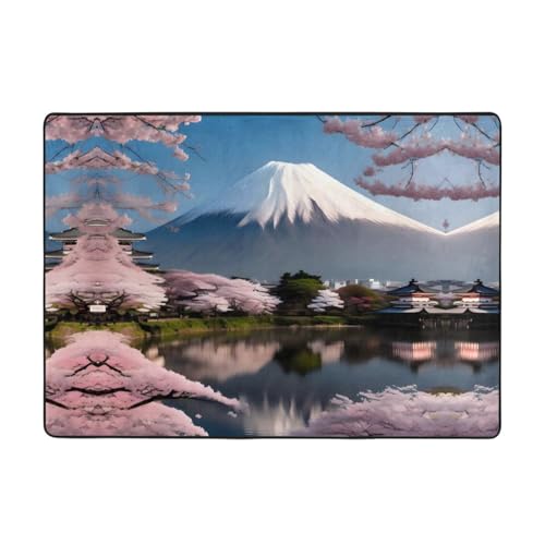 WXXWXD Mt. Fuji im frühen Frühling, bedruckte Bodenmatte, 203 x 147 cm, Schlafzimmer-Nachttischdecke, Arbeitszimmer, dekorative Matte WXXWXD Mt. Fuji im frühen Frühling, bedruckte Bodenmatte, 203 x 147 cm, Schlafzimmer-Nachttischdecke, Arbeitszimmer, dekorative Matte von WXXWXD