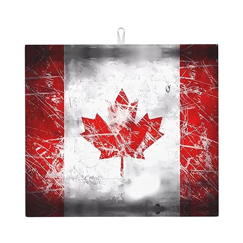 WXXWXD Saugfähige Küchenmatte, Retro-Design, Motiv: Kanada-Flagge, 40,6 x 45,7 cm, dicke und langlebige dekorative Matte für die Arbeitsplatte von WXXWXD
