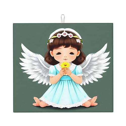 WXXWXD Saugfähige Küchenmatte mit süßem kleinen Engel-Motiv, 40,6 x 45,7 cm, dicke und langlebige dekorative Matte für die Arbeitsplatte WXXWXD Saugfähige Küchenmatte mit süßem kleinen Engel-Motiv, 40,6 x 45,7 cm, dicke und langlebige dekorative Matte für die Arbeitsplatte von WXXWXD