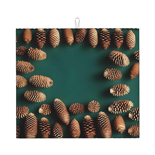 WXXWXD Tannenzapfen-Bordüre, bedruckt, saugfähig, 40,6 x 45,7 cm – dicke und langlebige Arbeitsplatte dekorative Matte WXXWXD Tannenzapfen-Bordüre, bedruckt, saugfähig, 40,6 x 45,7 cm – dicke und langlebige Arbeitsplatte dekorative Matte von WXXWXD